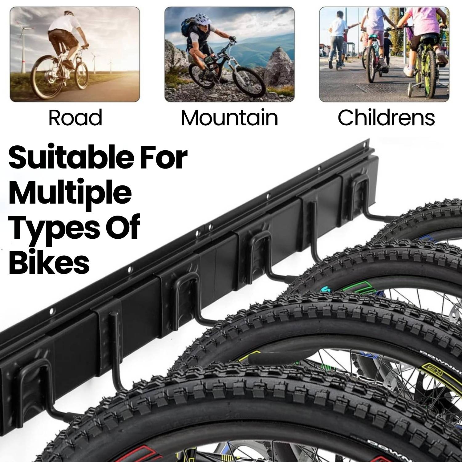 Bike Hooks For Wall (4 Bike Wall Rack): image 3