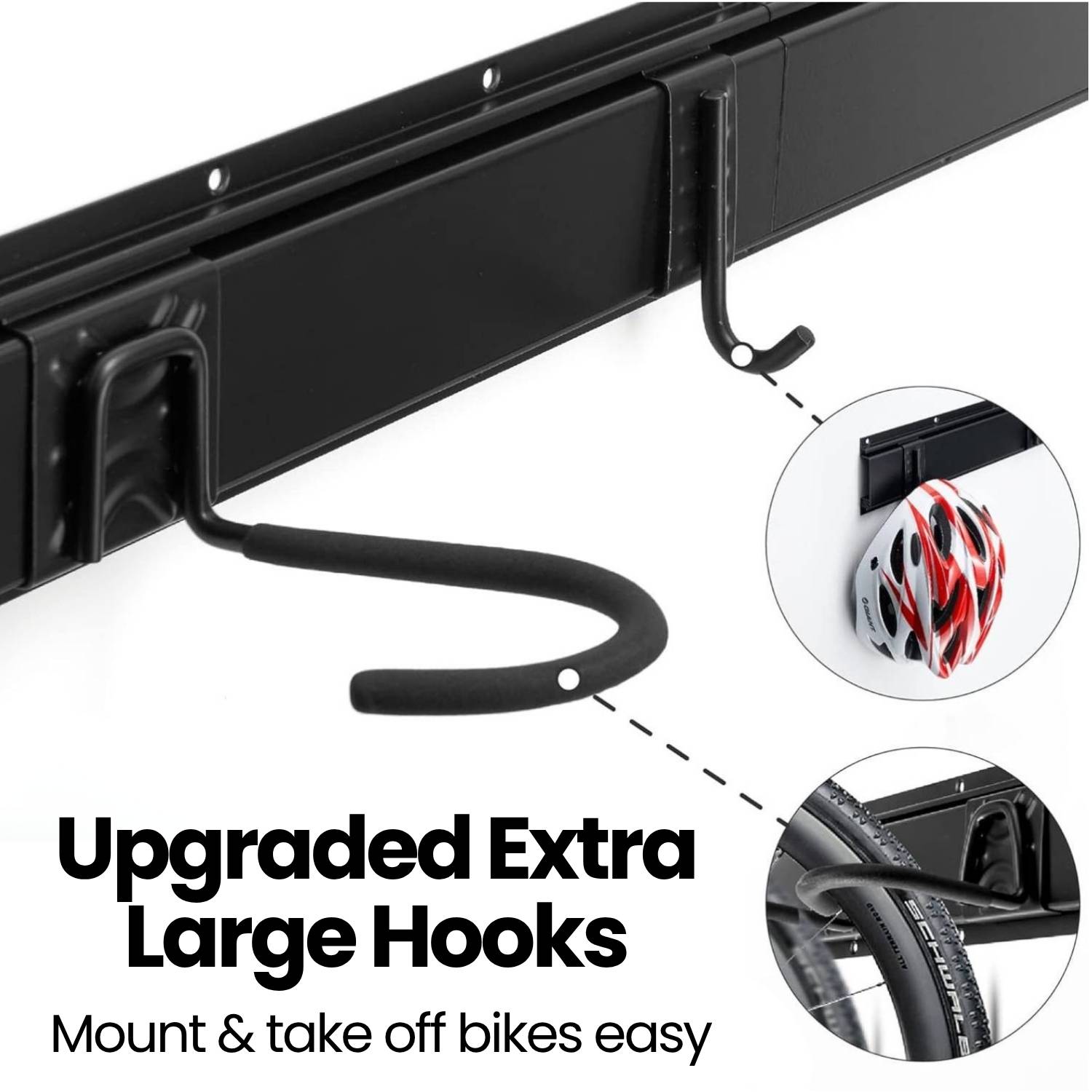 Bike Hooks For Wall (4 Bike Wall Rack): image 6