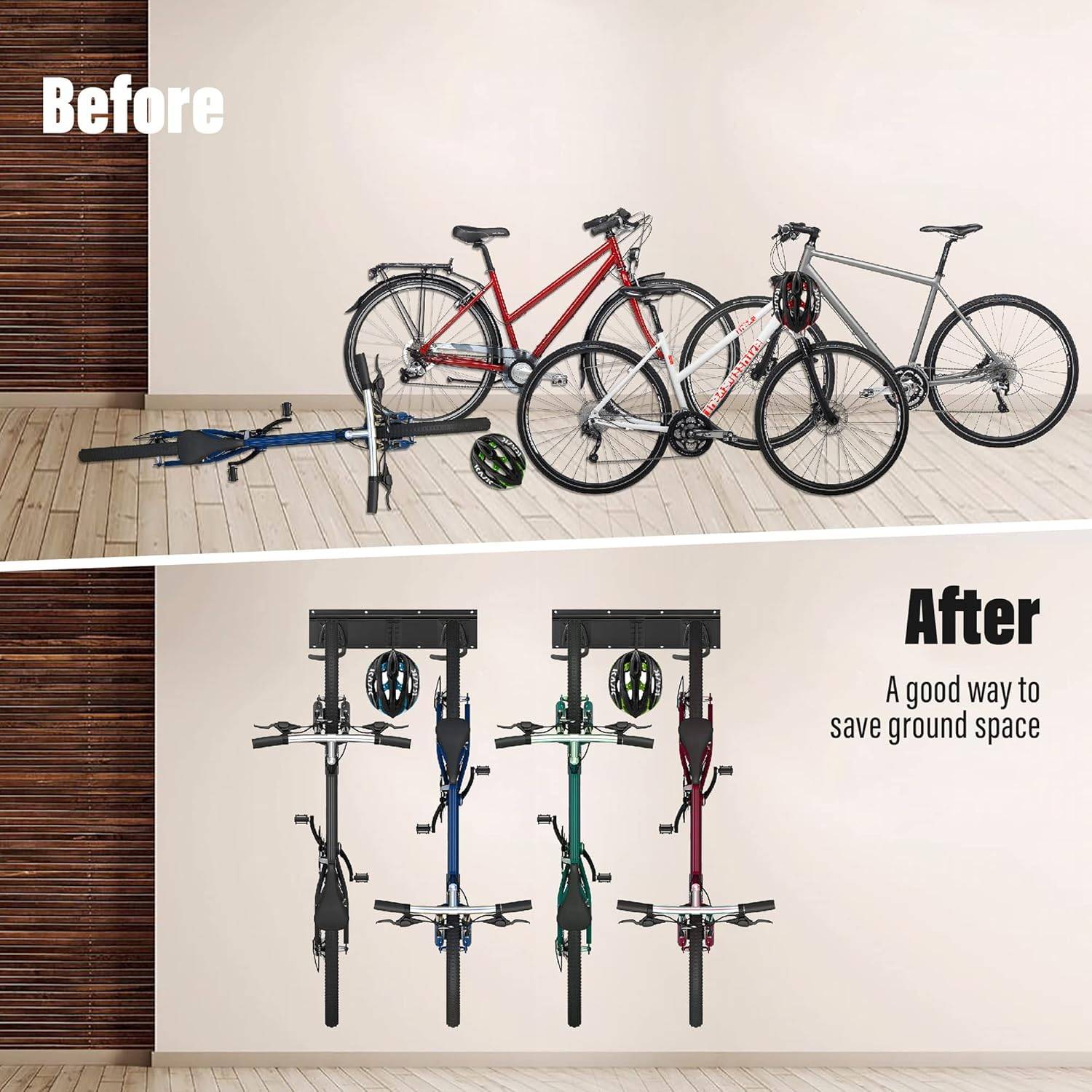 Bike Hooks For Wall (4 Bike Wall Rack): image 7